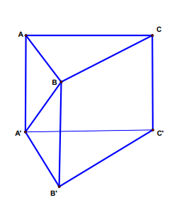 Cho Hình Lăng Trụ đứng ${A B C \cdot A\prime B\prime C\prime ...